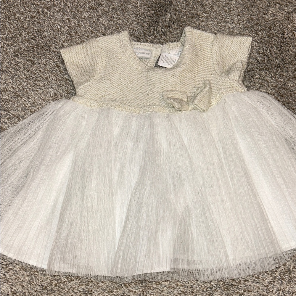 First Impressions Cream Knit Baby Dress